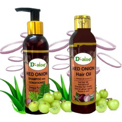 D Aloe Red Onion Hair Oil + Shampoo Combo - 100ml each