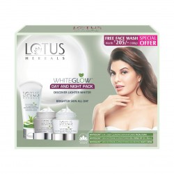 Lotus Herbals White Glow Day And Night Pack with free Face wash 220gm
