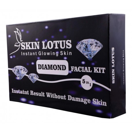 White lotus Diamond Facial Kit for Fairness Unisex Set of 5 500gm
