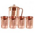 Pure Copper Water Jug - 1L (With 4 Copper Glasses)
