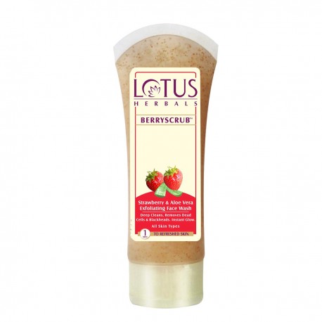 Lotus Herbals Berry Scrub Strawberry And Aloe Vera Exfoliating Face Wash 120gm