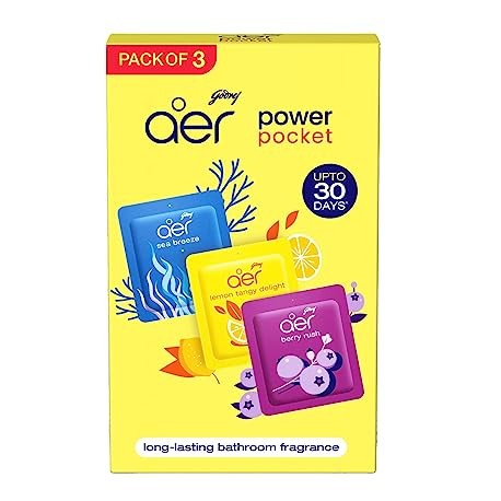 Godrej Aer Power Pocket Bathroom Freshener (Pack of 3)