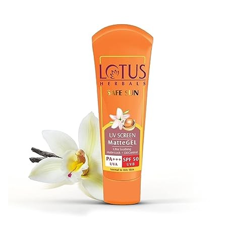 Lotus Herbals Safe Sun UV Screen Matte Gel, SPF 50, 100g