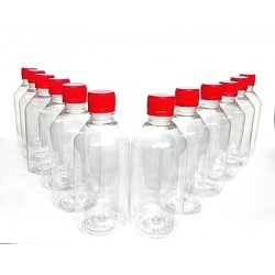 Sample Empty Plastic Bottle with Cap - 200ml (Pack of 12)