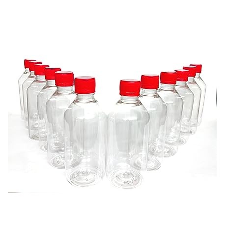 Sample Empty Plastic Bottle with Cap - 200ml (Pack of 12)