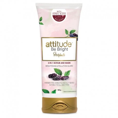 Attitude Be Bright Herbals 2-in-1 Scrub and Mask - 100gm