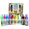 Rangoli Colour Powder Pooja Set of 10 Rangoli Colors in Plastic Squeeze Bottles - 800Gm