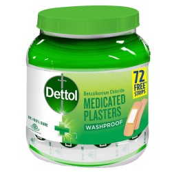 Dettol Medicated Plaster for Antiseptic and First Aid Waterproof - Jar of 172 plasters