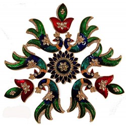 Metal Rangoli with Peacock and Centerpiece Decorative Diwali Decoration