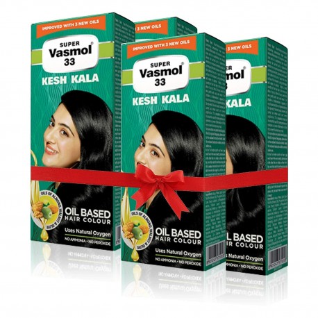Super Vasmol 33 Kesh Kala Hair Oil - 100ml (Pack of 4)