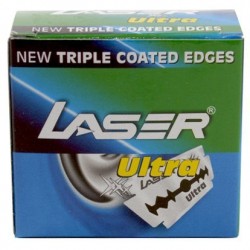 Laser Shaving Ultra Double Edge Safety Razor Blades with Triple Coated Edges - Set of 50 Pieces