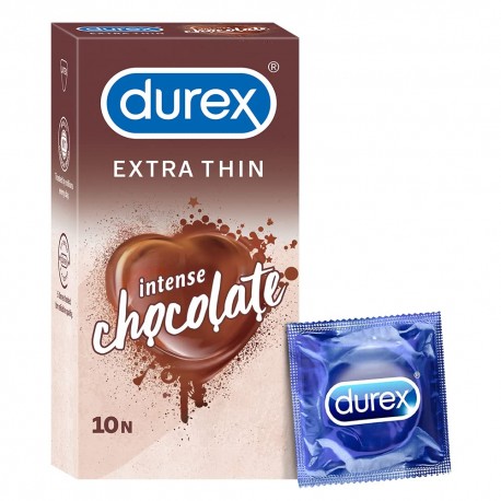 Durex Extra Thin Intense Chocolate Flavoured Condoms For Men (Pack of 5)