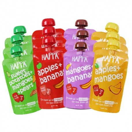 Happa Organic Food, Fruit Puree (12 Pcs)