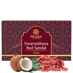 PRABA AYURVEDHA Swarnothaya Red Sandal Soap for Bath - 100gm (Pack of 2)