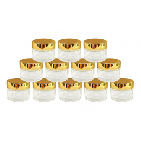 nsb herbals Round Empty Glass Cosmetic Cream - 50gm (Pack of 12)