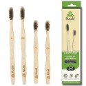 Rusabl Organic Bamboo Toothbrush with Charcoal Activated Soft Bristles  (Pack of 4)