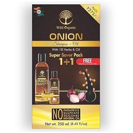 Wild Organic Onion Oil and Shampoo Combo