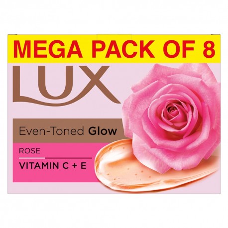 Lux Even-Toned Glow Bathing Soap - 150gm (Pack of 8)