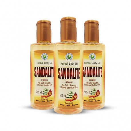 Sandalite Herbal Body Oil - 200ml (Pack of 3)