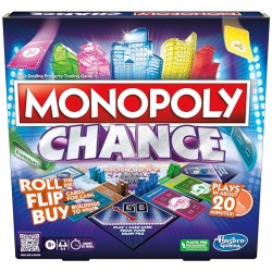 Monopoly Chance Board Game for Adults and Kids Fast-Paced Family & Party Board Game Ages 8+ 2-4 Players