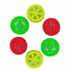 Set of 6 Rangoli Making Tool Kit Stamp Filler Bottles