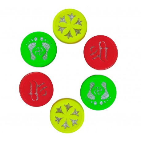 Set of 6 Rangoli Making Tool Kit Stamp Filler Bottles