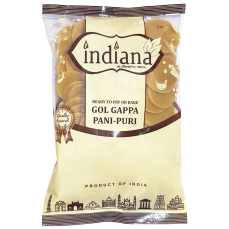Indiana Ready to Fry Dry Golgappe /Pani Puri Papad Packet Readymade - 1 Kg