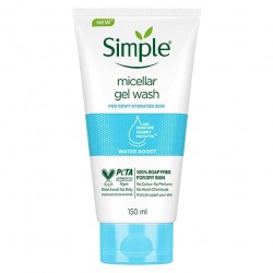 Simple Water Boost Micellar Face Wash 150ml for normal to dry skin soap-free gentle cleanser for women & men