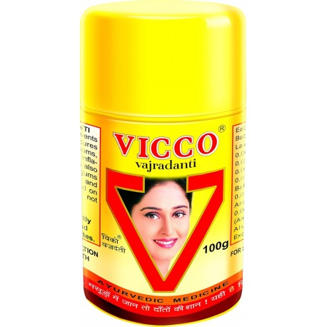 Vicco Vajradanti Powder for Strong and Healthy Teeth and Gums 100gm (Pack of 2)