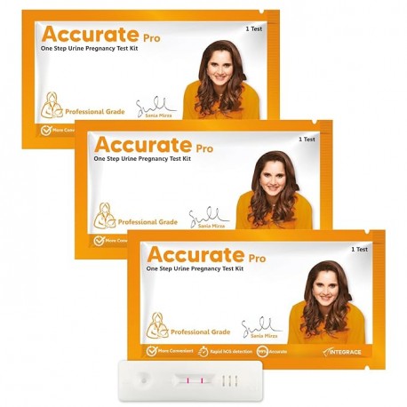 Accurate Pro One Step Urine HCG Pregnancy Test Kit (Pack of 3 Strips)