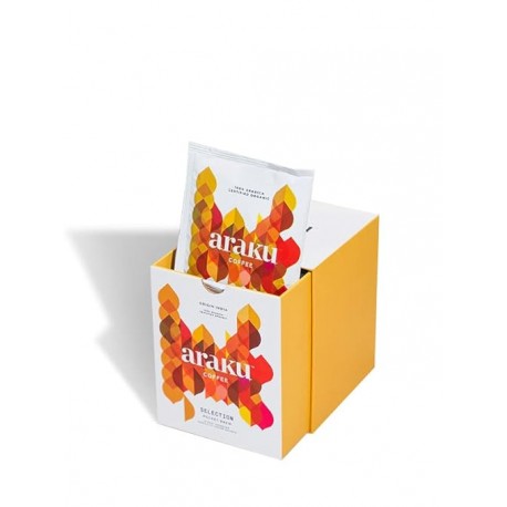 ARAKU Coffee Selection Pocket Brew Freshly Roasted 100% Arabica Medium Dark Roast Ground Coffee 10 Sachets