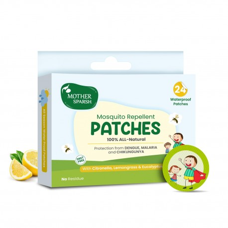 Mother Sparsh 100% All Natural Mosquito Repellent Patches for Babies (24 Patches) Pack of 2