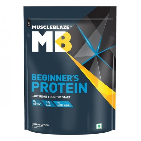 MuscleBlaze Beginner's Whey Protein Chocolate 1 kg / 2.2 lb No Added Sugar Faster Muscle Recovery & Improved Strength