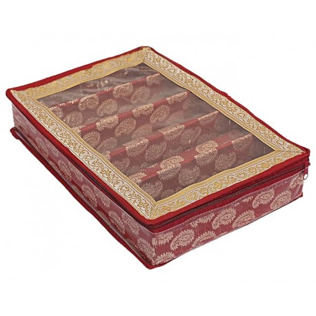 Kuber Industries Multipurpose Teardrop Pattern Laminated 5 Rod Bangle Box