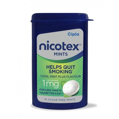 Cipla Nicotex Mints  Nicotine 1mg Lozenges 10 Pcs  Helps Quit Smoking