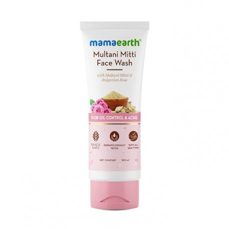 Mamaearth Multani Mitti Face Wash with Multani Mitti & Bulgarian Rose For Oil Control & Acne100ml