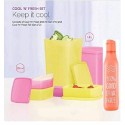 Tupperware Freeze Cool and Fresh Gift Set of Boxes & Tupperware Free Limited Edition 1000 ML Printed Square Bottle