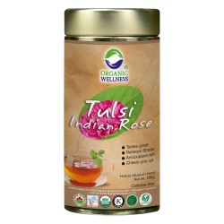 Organic Wellness Tulsi Indian Rose Tea Tin Pack - 100gm