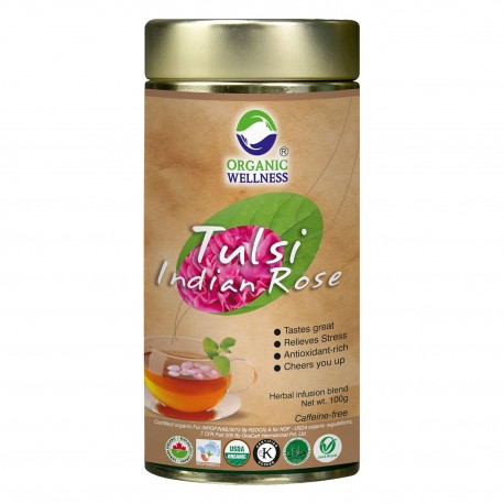 Organic Wellness Tulsi Indian Rose Tea Tin Pack - 100gm