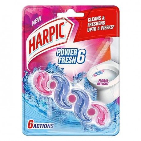 Harpic 35 gm Floral Delight, Power Fresh 6 Toilet Cleaner Rim Block