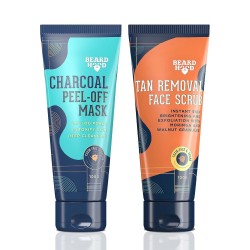 Beardhood Tan Removal Scrub & Charcoal Peel Off Mask Combo