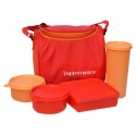 Tupperware Plastic Lunch Bag Set with Bag, 4-Pieces, Multicolour