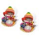 Rajasthani Raja Rani Puppet Diwali Decoration Items for Home Decor Tea Light Candle Holder(Pack of 2)