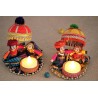 Rajasthani Raja Rani Puppet Diwali Decoration Items for Home Decor Tea Light Candle Holder(Pack of 2)