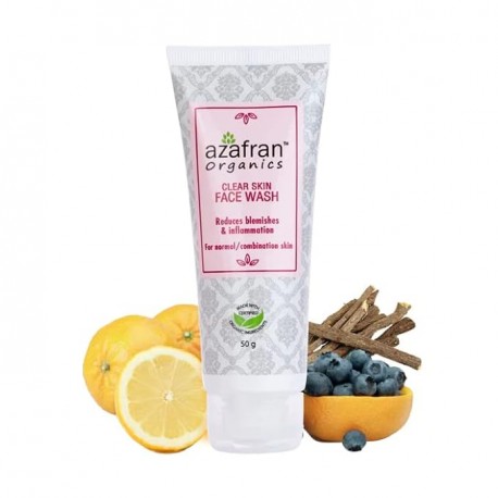 Azafran Organics Neem & Turmeric Clear Skin Face Wash For Acne Prone Skin 100g
