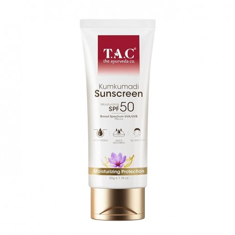 TAC - The Ayurveda Co. Kumkumadi Sunscreen Ultra Light SPF 50 with 50GM
