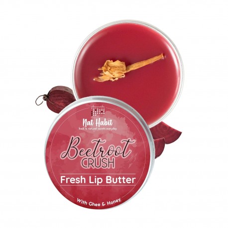 Nat Habit Lip Balm Fresh Beetroot Crush 10gm Lip Butter With Desi Ghee