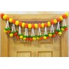 Artificial Lilly Flowers  Heavy Small Bell Door Hanging Toran Festivals Decoration (Length- 40 Inch) Multicolour