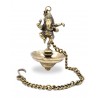 Two Moustaches Dancing Ganesha Brass Hanging Diya for Home Decor