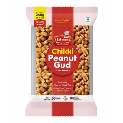 Jabsons Chikki Peanuts Gud (Jaggery) Based Healthy Snack Bar - 240gm